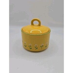 Vintage Teleflora Sugar Bowl Trinket Dish Sunny Daisy Korea 1985